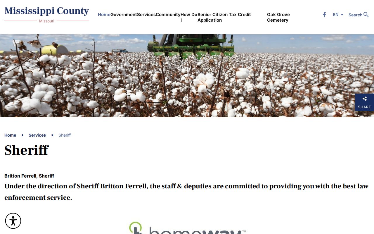 Official Mississippi County sheriff contact and mobile app links