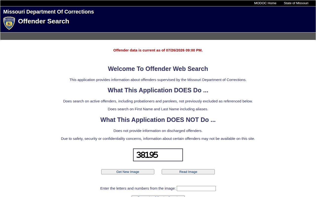 Mississippi County released inmate Missouri DOC offender search form